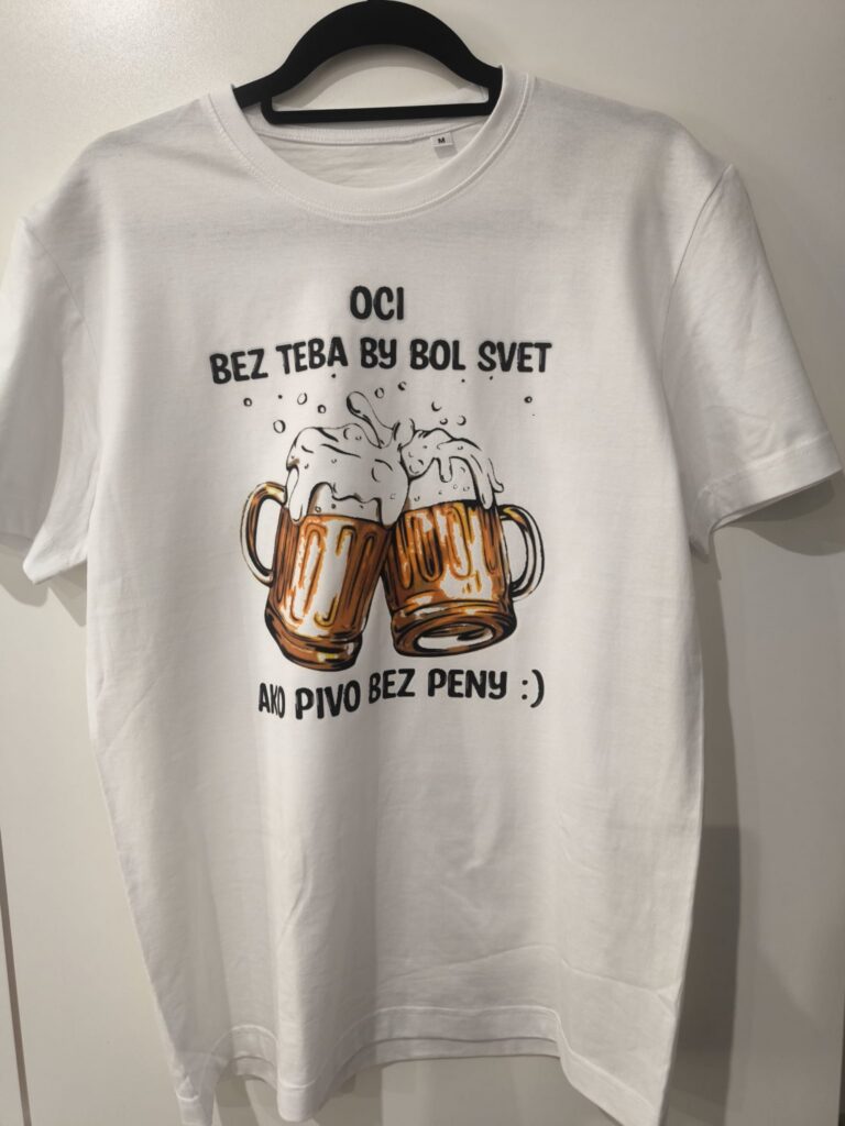 Ukážka trička s vlastnou potlačou